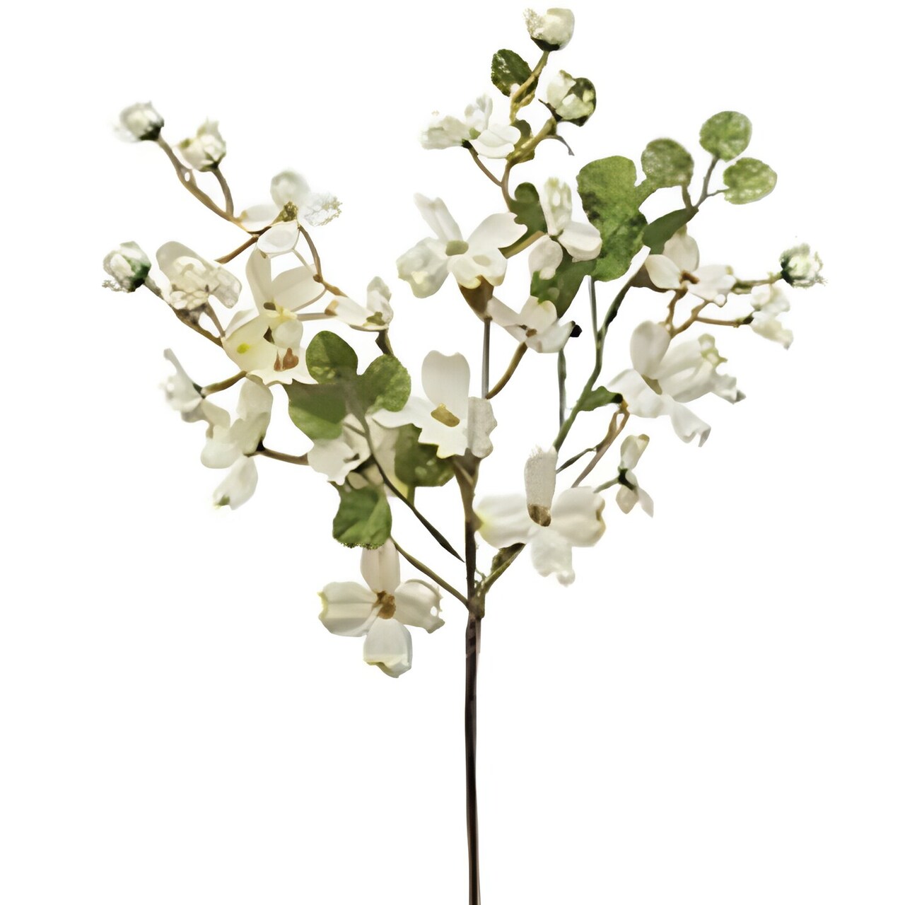 Set of 3 Cream English Dogwood Bush Artificial White Flowers 17 Inch Vase Decor